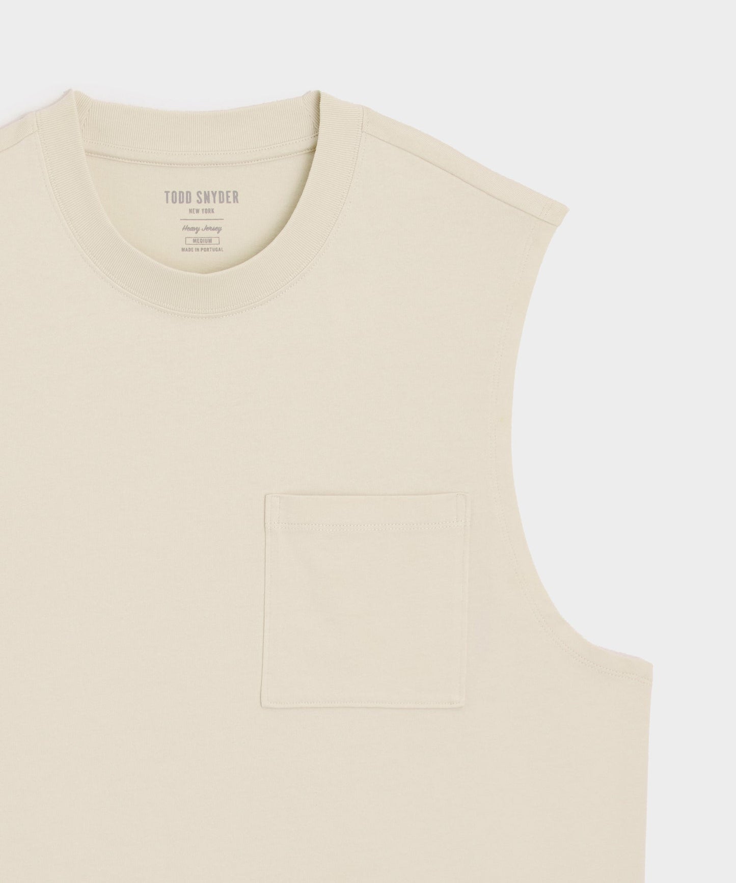 Todd Snyder Boxy Jersey Muscle Tank in Chalk Chalk