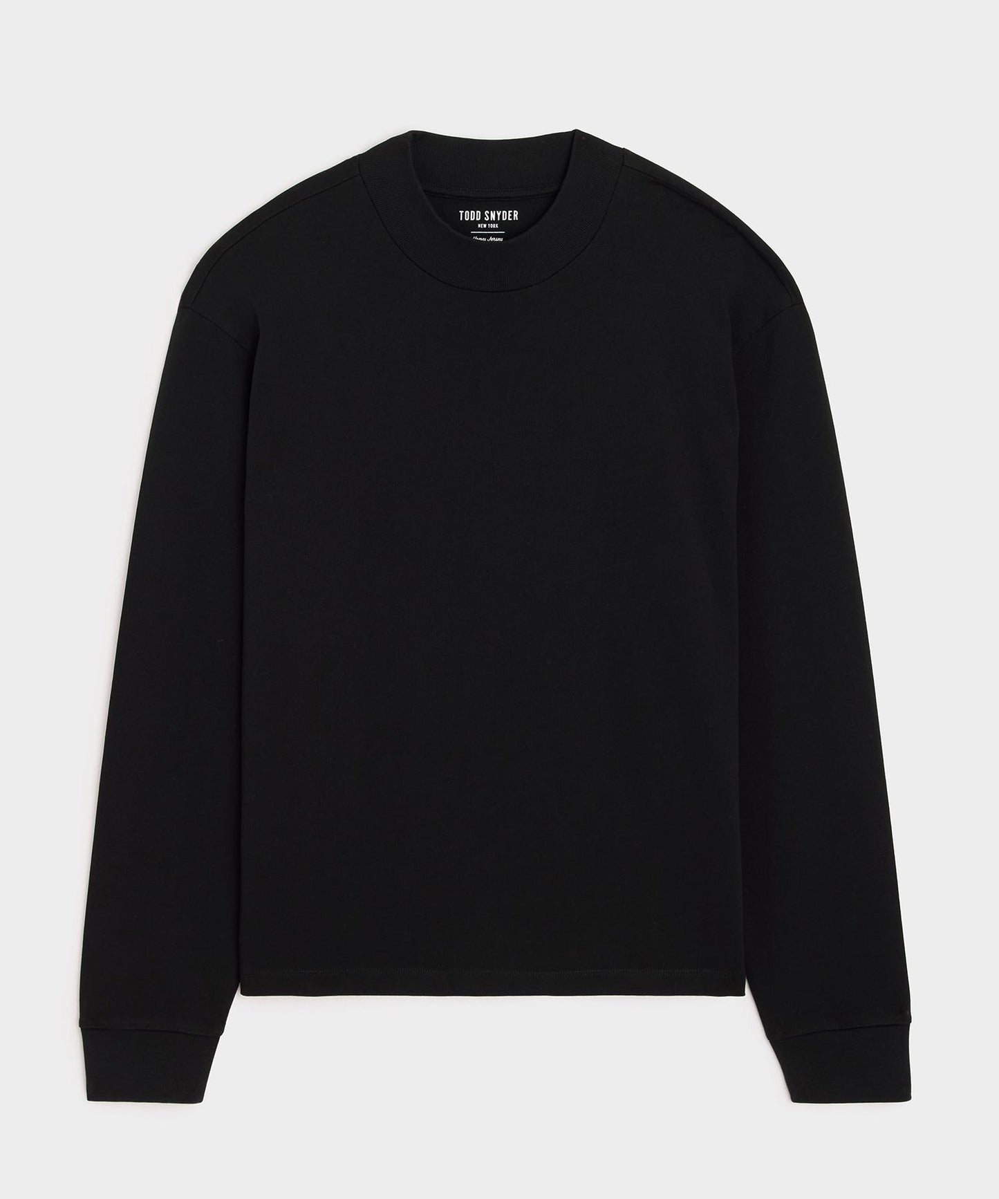 Todd Snyder Boxy Jersey Mockneck Tee in Black Black
