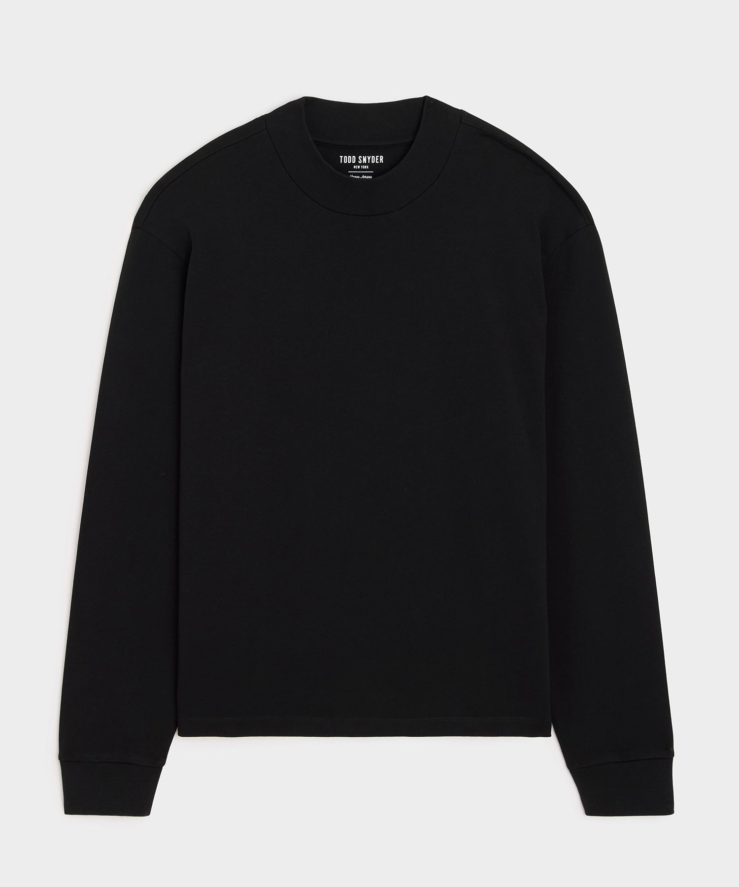 Todd Snyder Boxy Jersey Mockneck Tee in Black Black