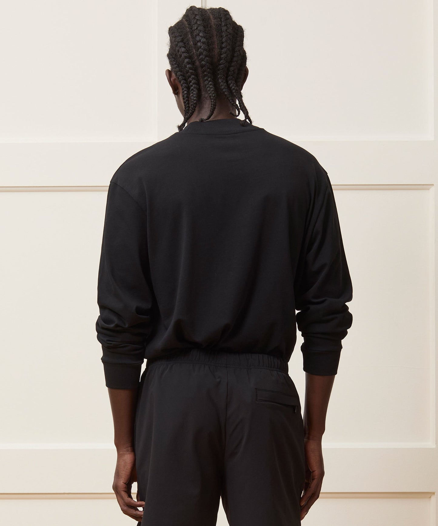 Todd Snyder Boxy Jersey Mockneck Tee in Black Black