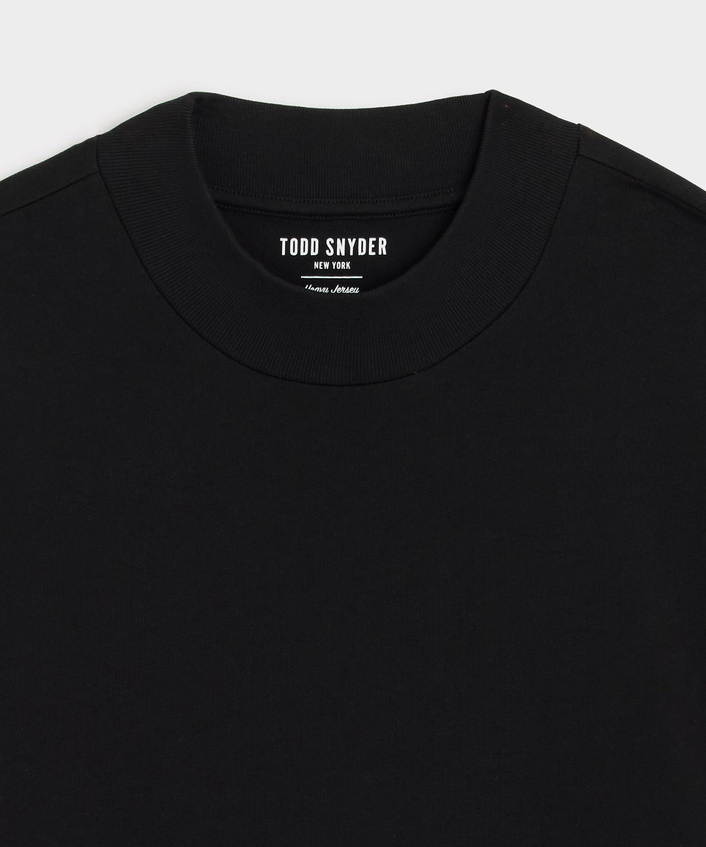 Todd Snyder Boxy Jersey Mockneck Tee in Black Black