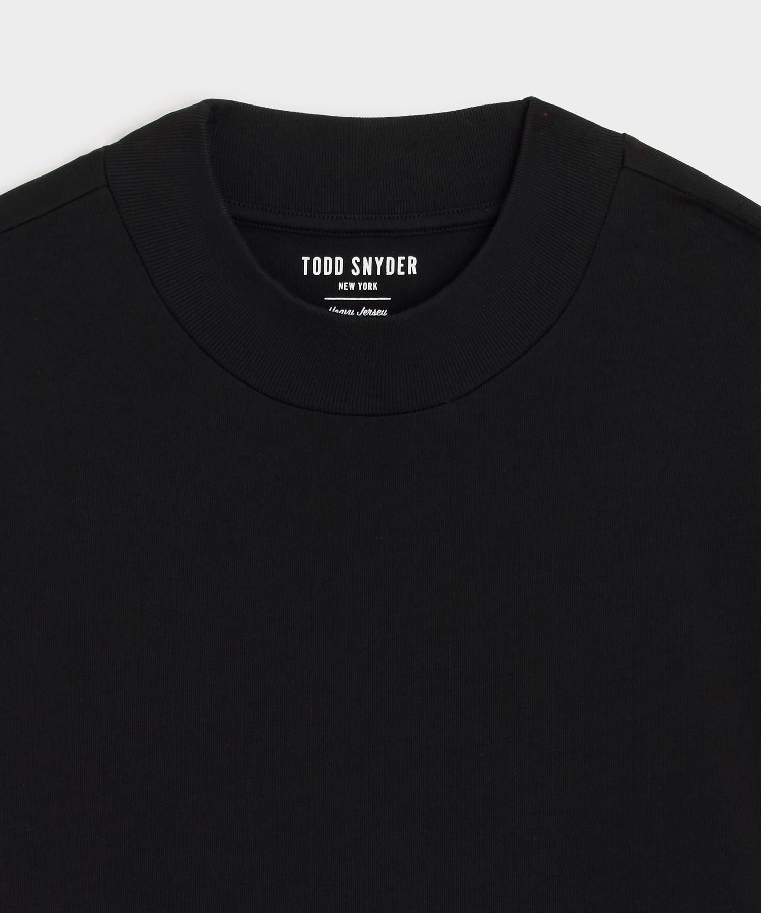 Todd Snyder Boxy Jersey Mockneck Tee in Black Black