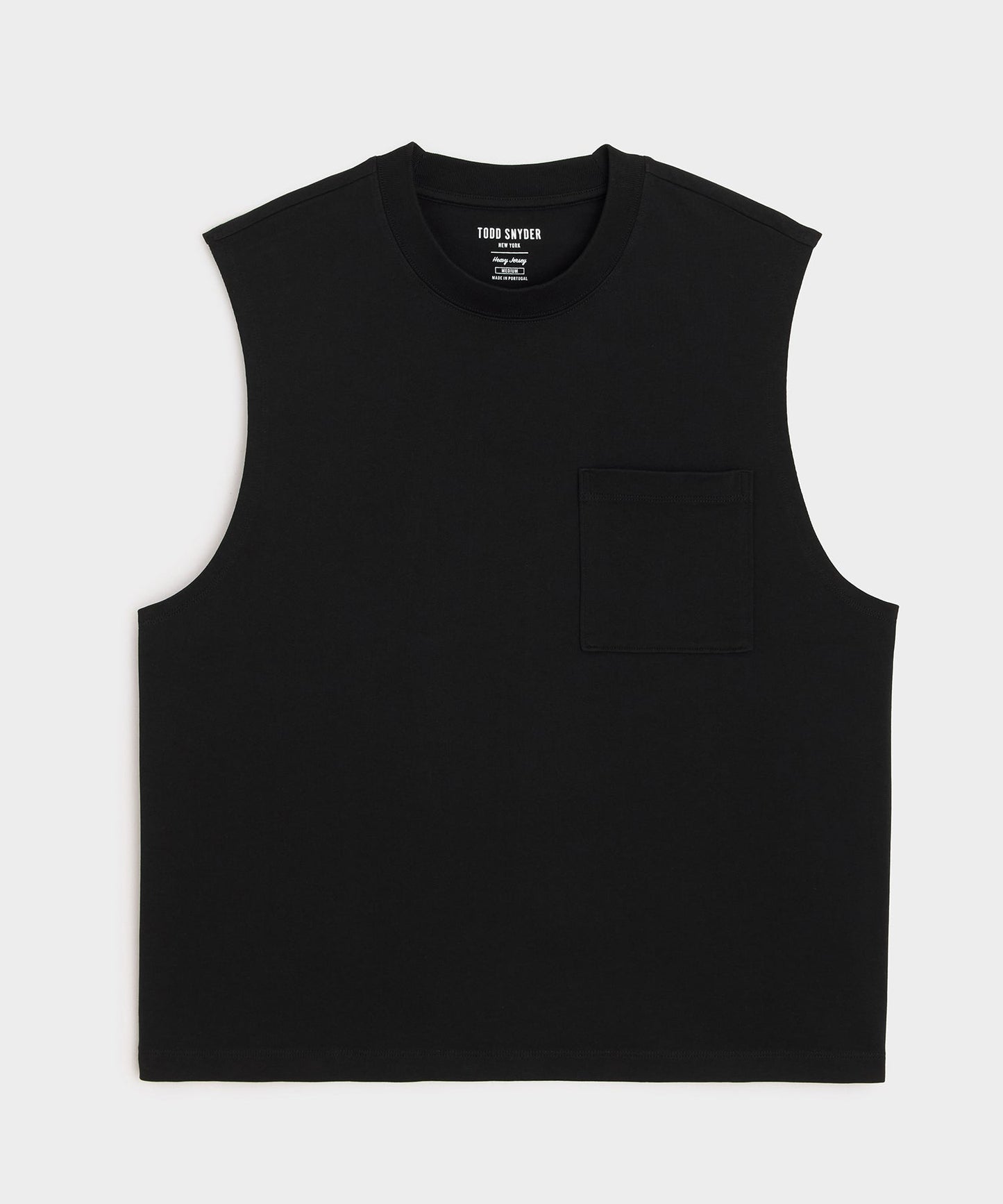 Todd Snyder Boxy Jersey Muscle Tank in Black Black