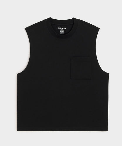 Todd Snyder Boxy Jersey Muscle Tank in Black Black