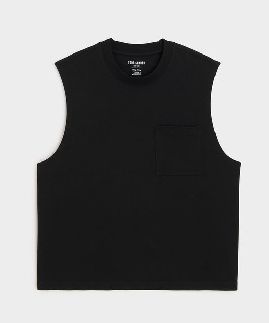 Todd Snyder Boxy Jersey Muscle Tank in Black Black