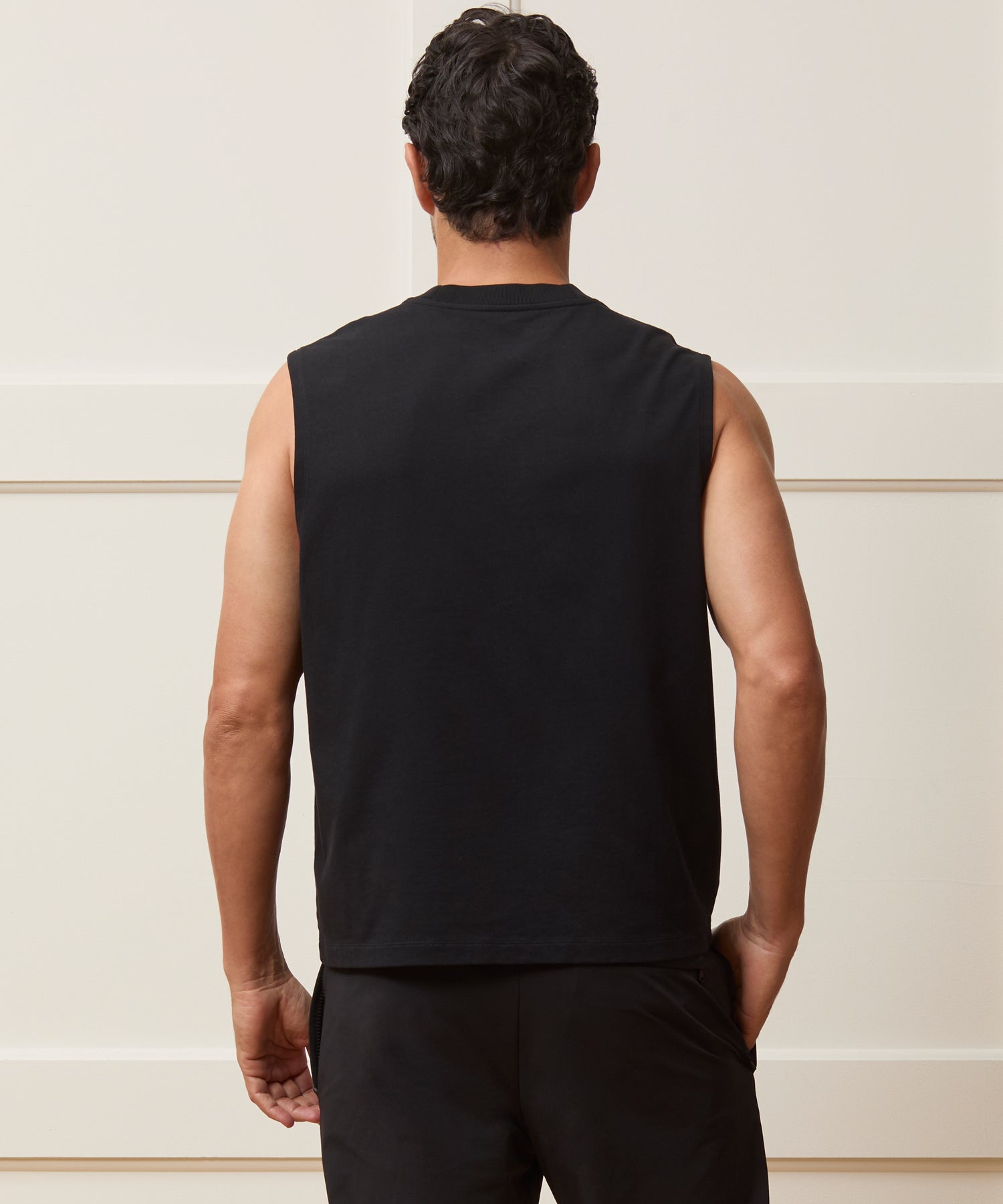Todd Snyder Boxy Jersey Muscle Tank in Black Black