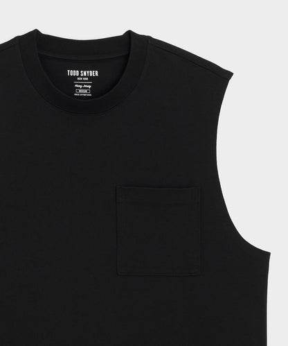 Todd Snyder Boxy Jersey Muscle Tank in Black Black