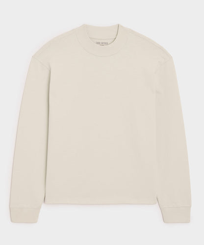 Todd Snyder Boxy Jersey Mockneck Tee in Chalk Chalk