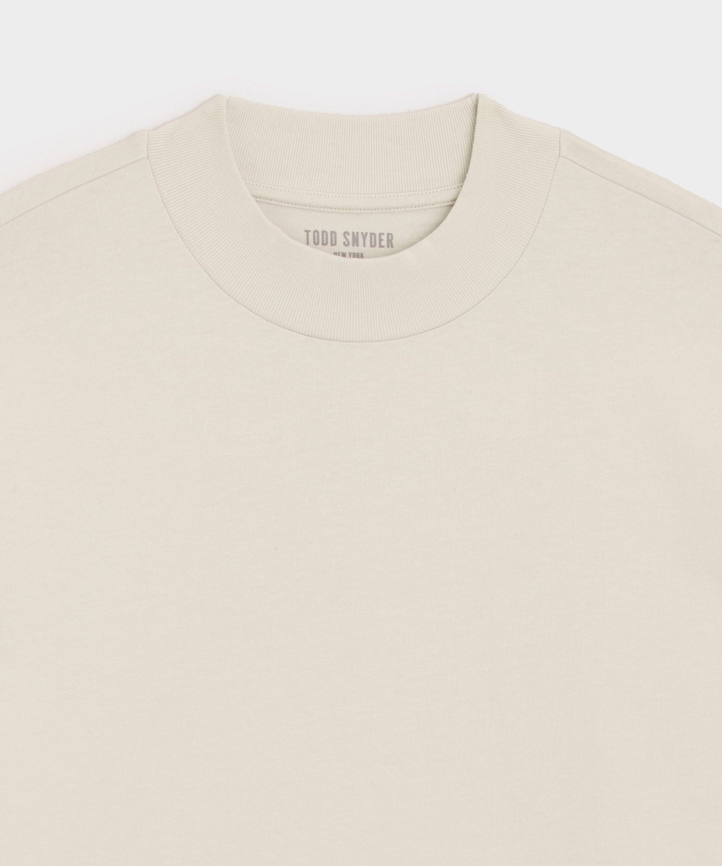 Todd Snyder Boxy Jersey Mockneck Tee in Chalk Chalk