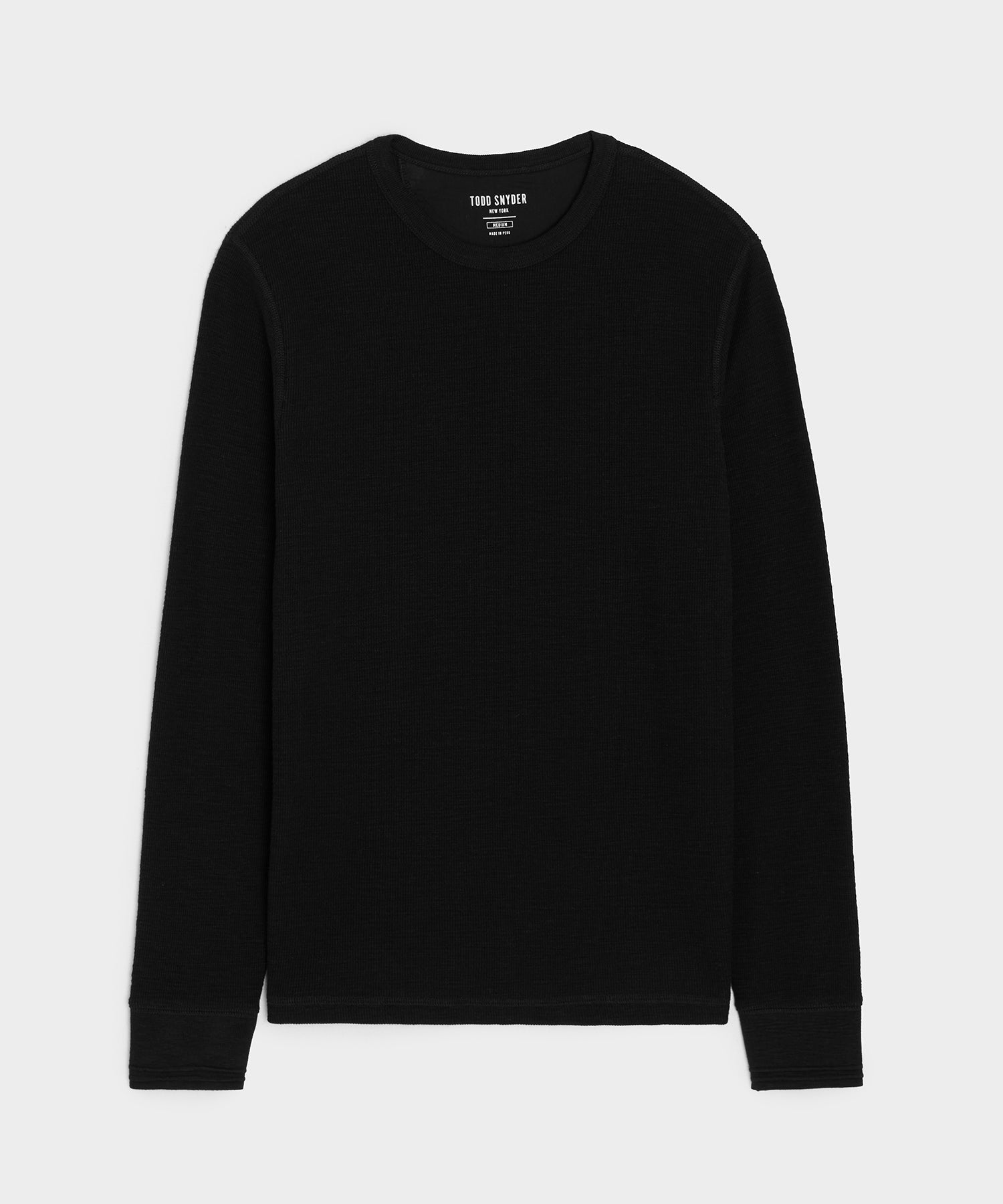Todd Snyder Lightweight Mini Waffle Crew in Blacktop Blacktop