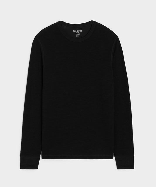 Todd Snyder Lightweight Mini Waffle Crew in Blacktop Blacktop