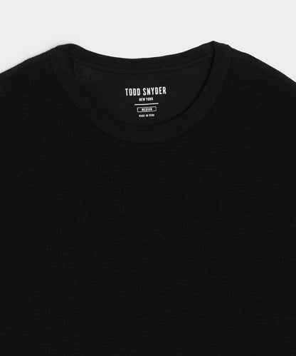 Todd Snyder Lightweight Mini Waffle Crew in Blacktop Blacktop