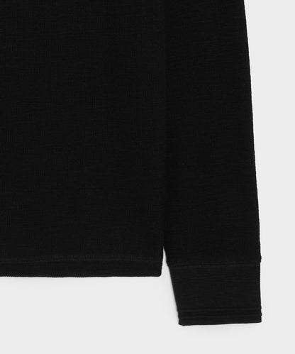Todd Snyder Lightweight Mini Waffle Crew in Blacktop Blacktop