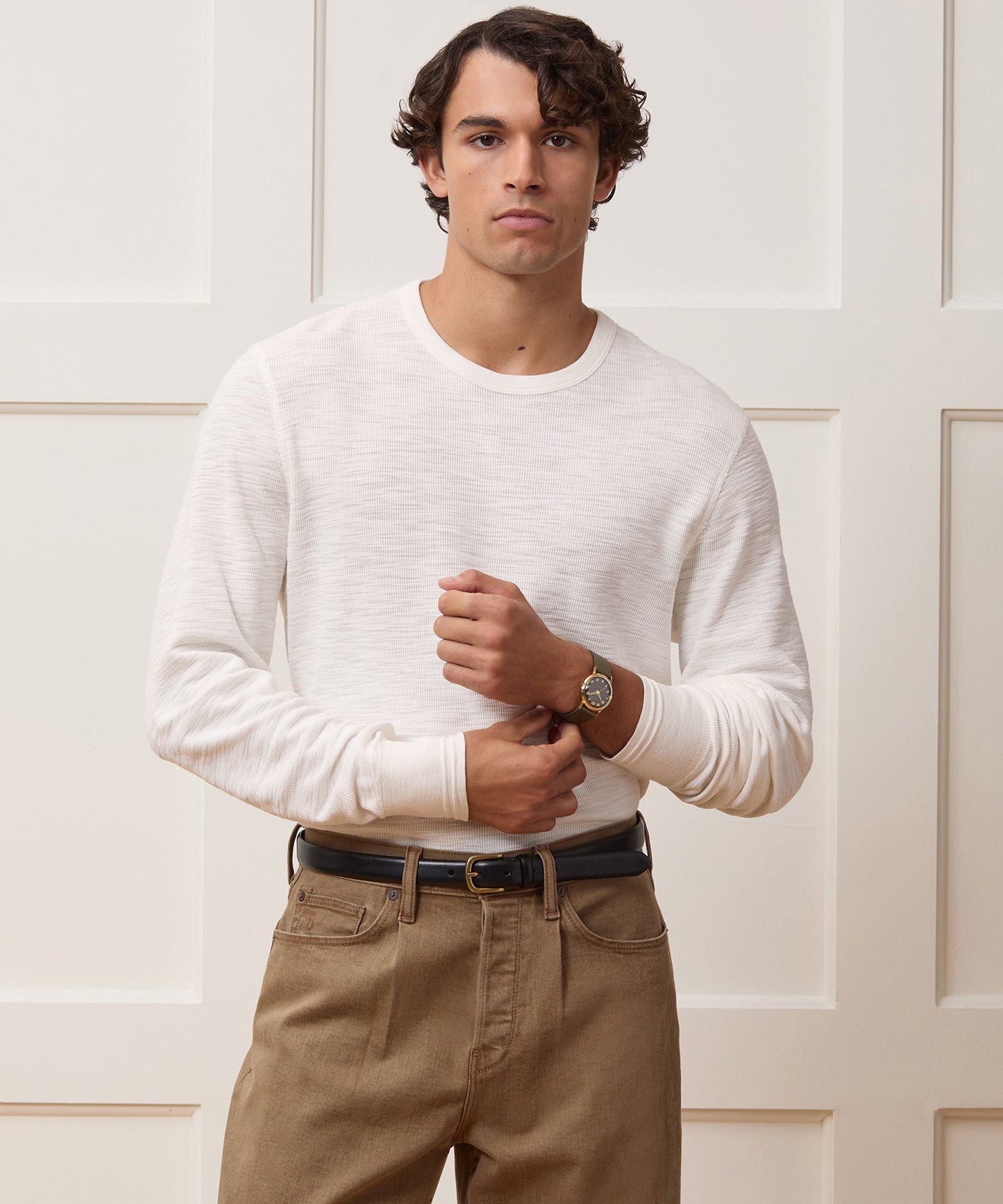 Todd Snyder Lightweight Mini Waffle Crew in Antique White Antique White