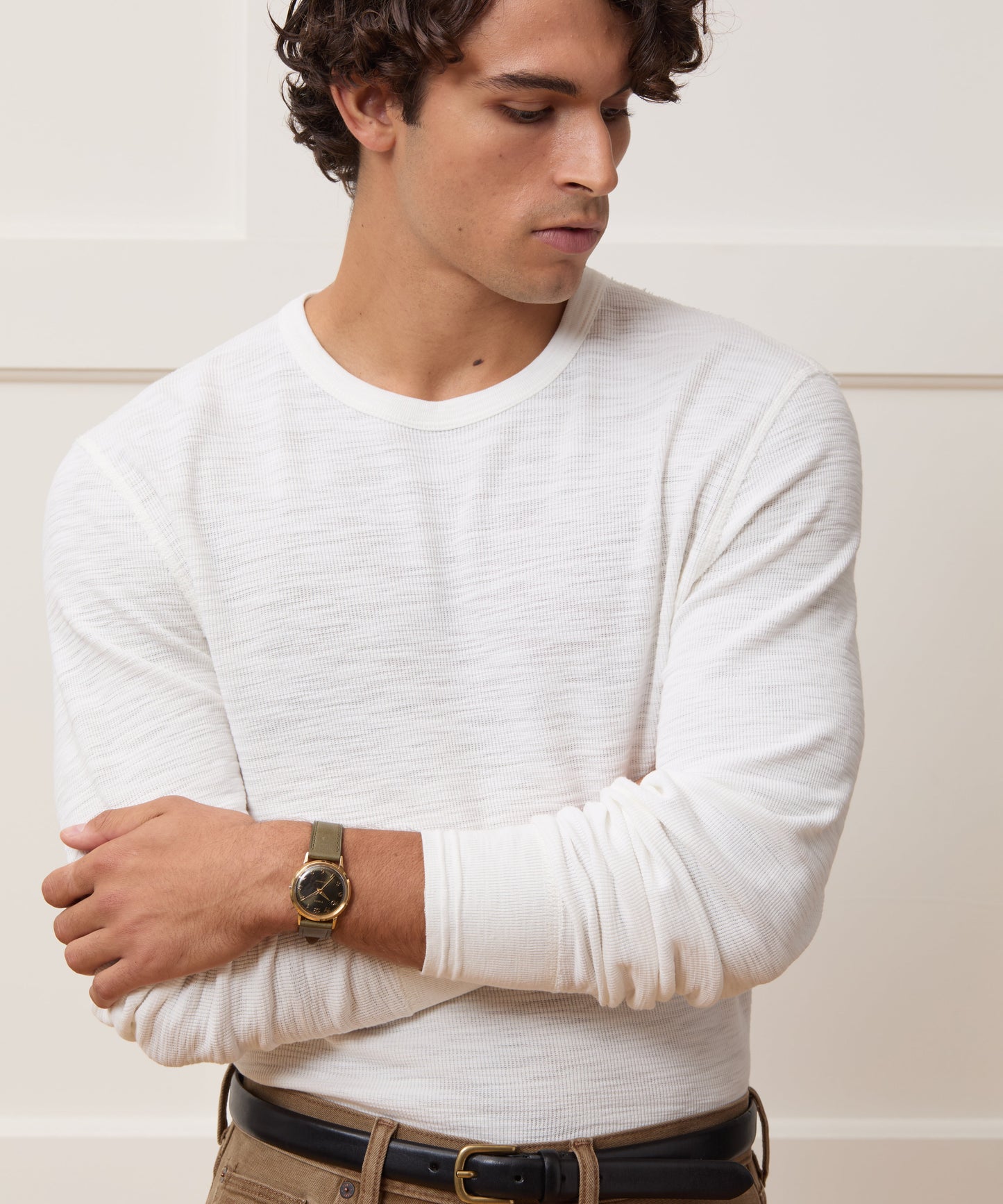 Todd Snyder Lightweight Mini Waffle Crew in Antique White Antique White