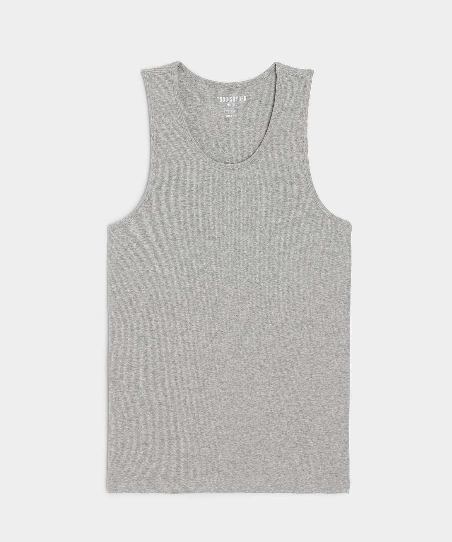 Todd Snyder Slim Ribbed Tank in Gray Heather Grey Heather