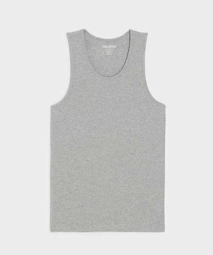 Todd Snyder Slim Ribbed Tank in Gray Heather Grey Heather