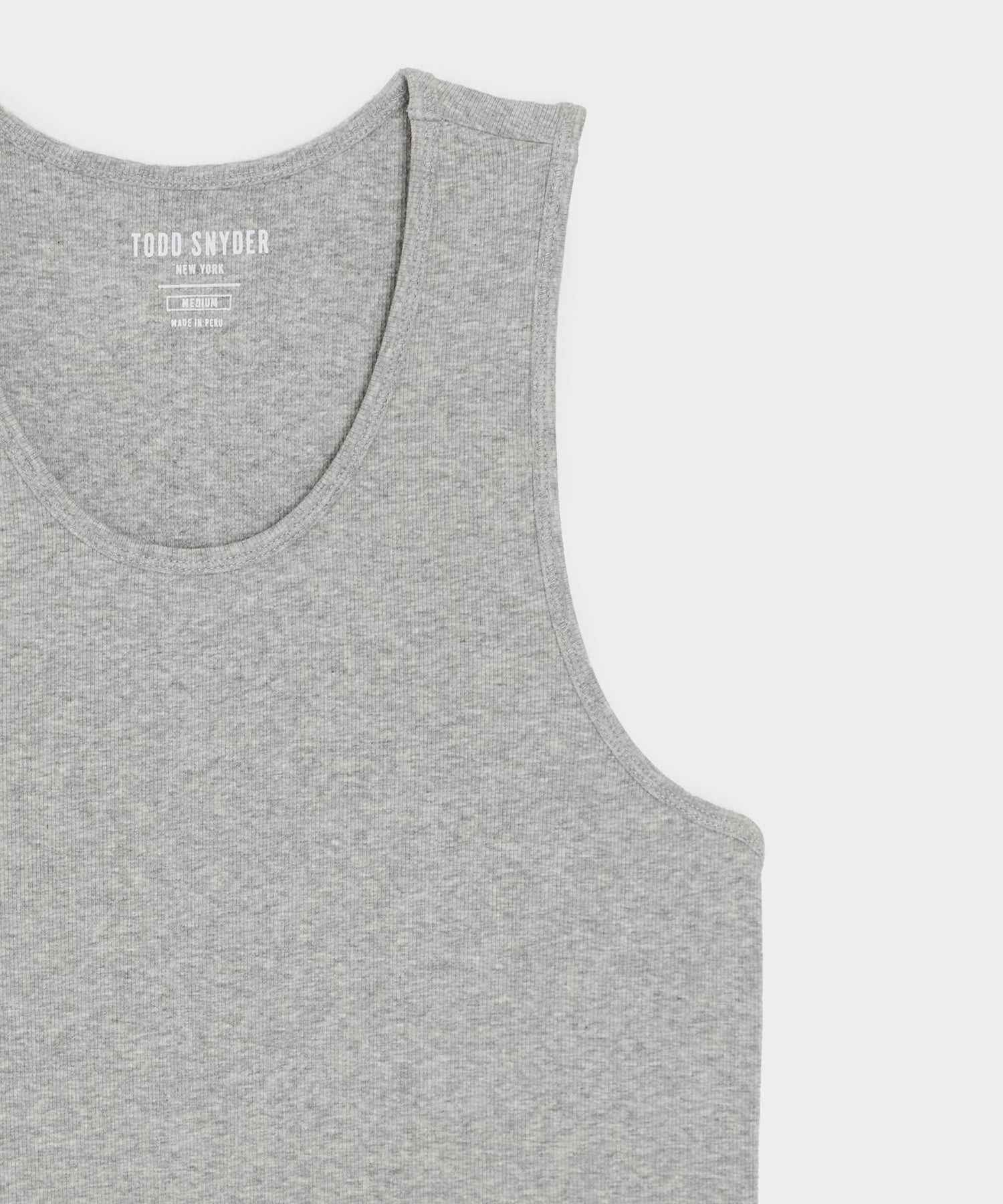 Todd Snyder Slim Ribbed Tank in Gray Heather Grey Heather
