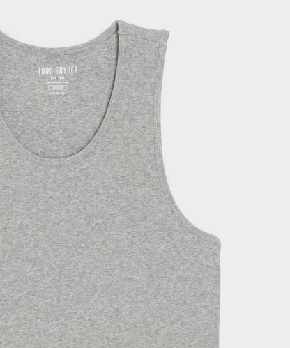 Todd Snyder Slim Ribbed Tank in Gray Heather Grey Heather