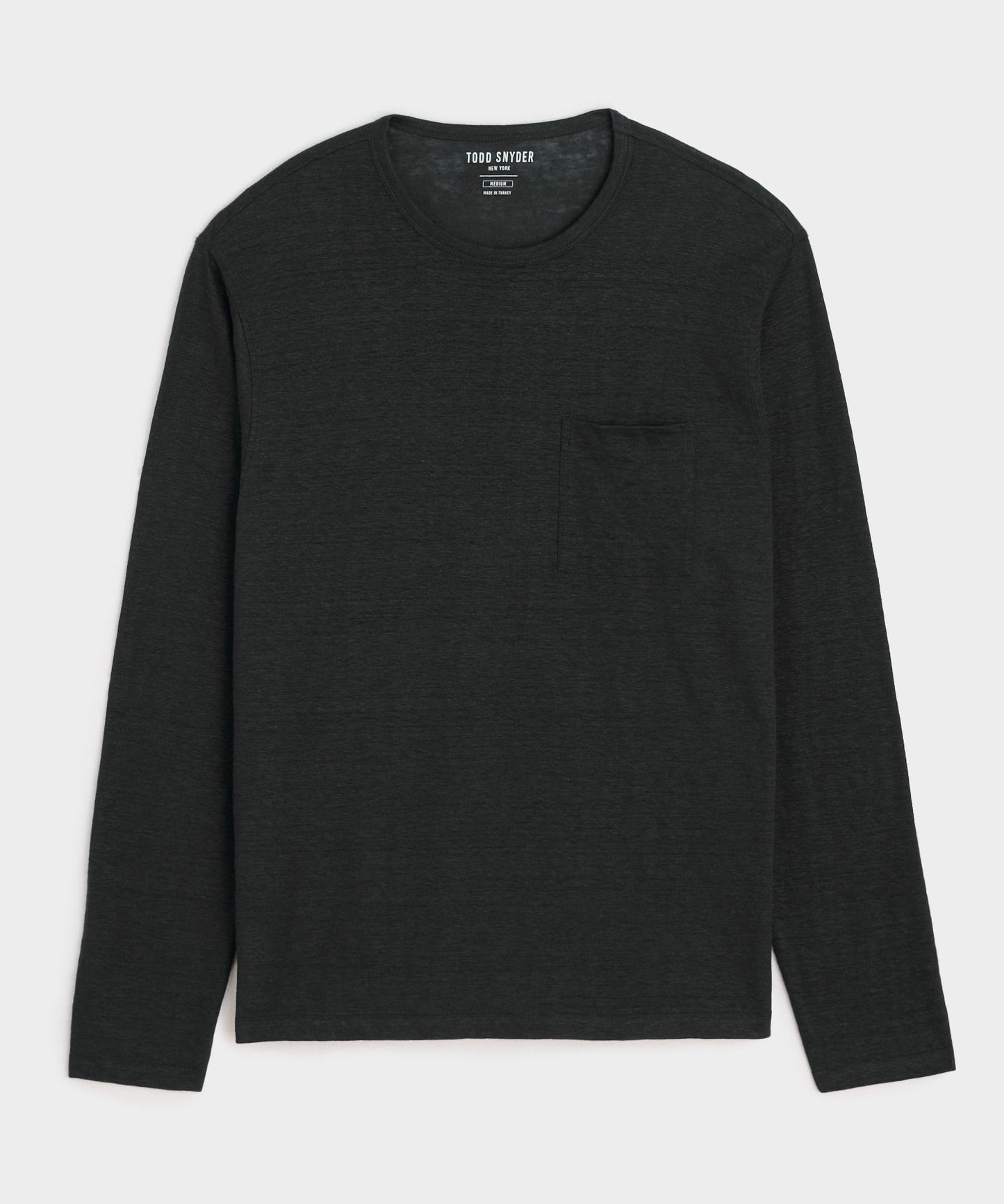 Todd Snyder Linen Jersey Pocket Tee in Blacktop Blacktop