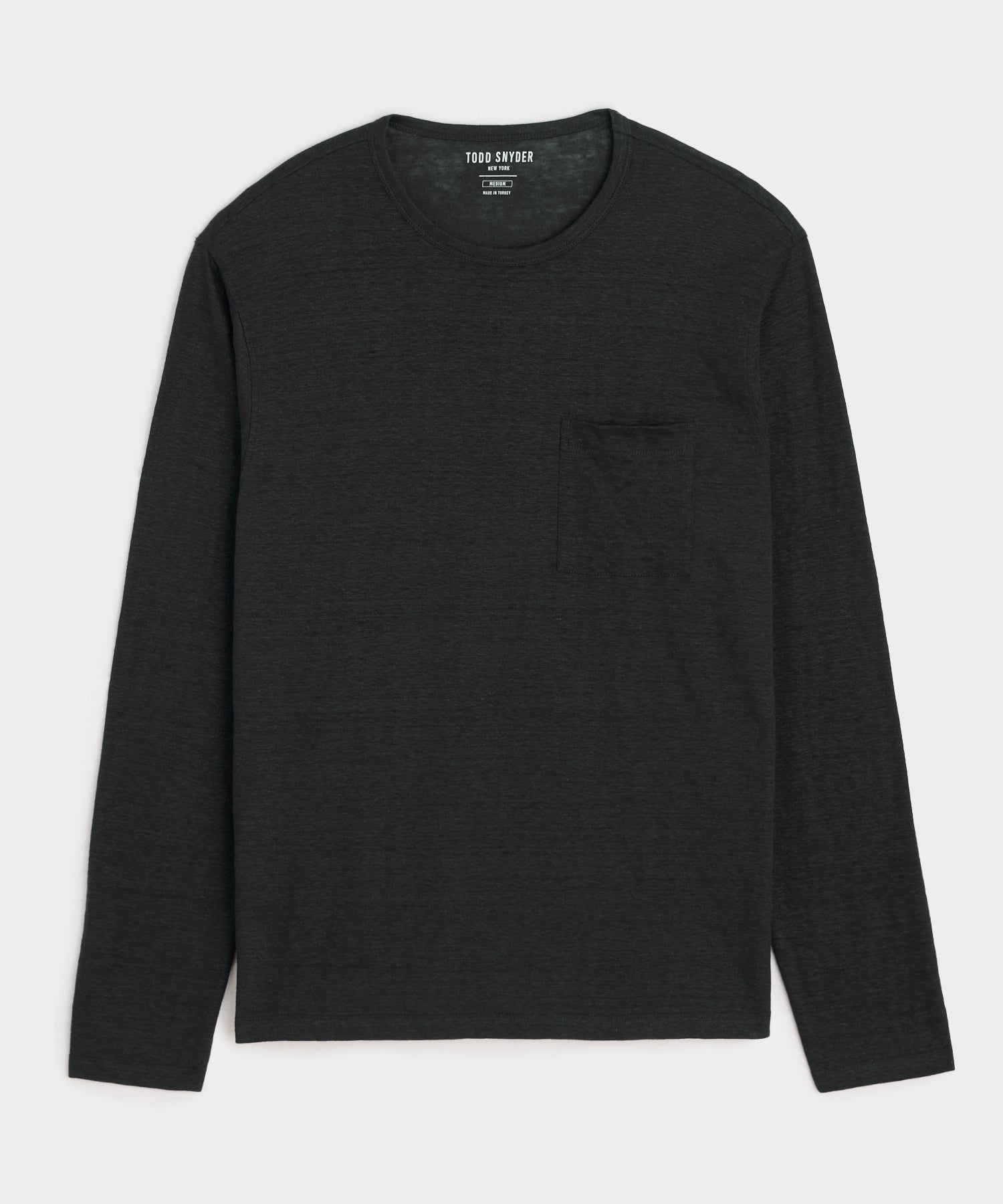 Todd Snyder Linen Jersey Pocket Tee in Blacktop Blacktop