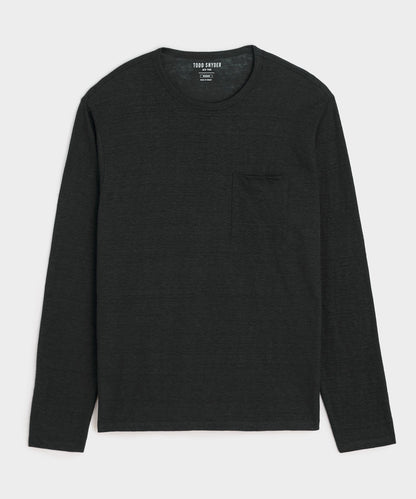 Todd Snyder Linen Jersey Pocket Tee in Blacktop Blacktop