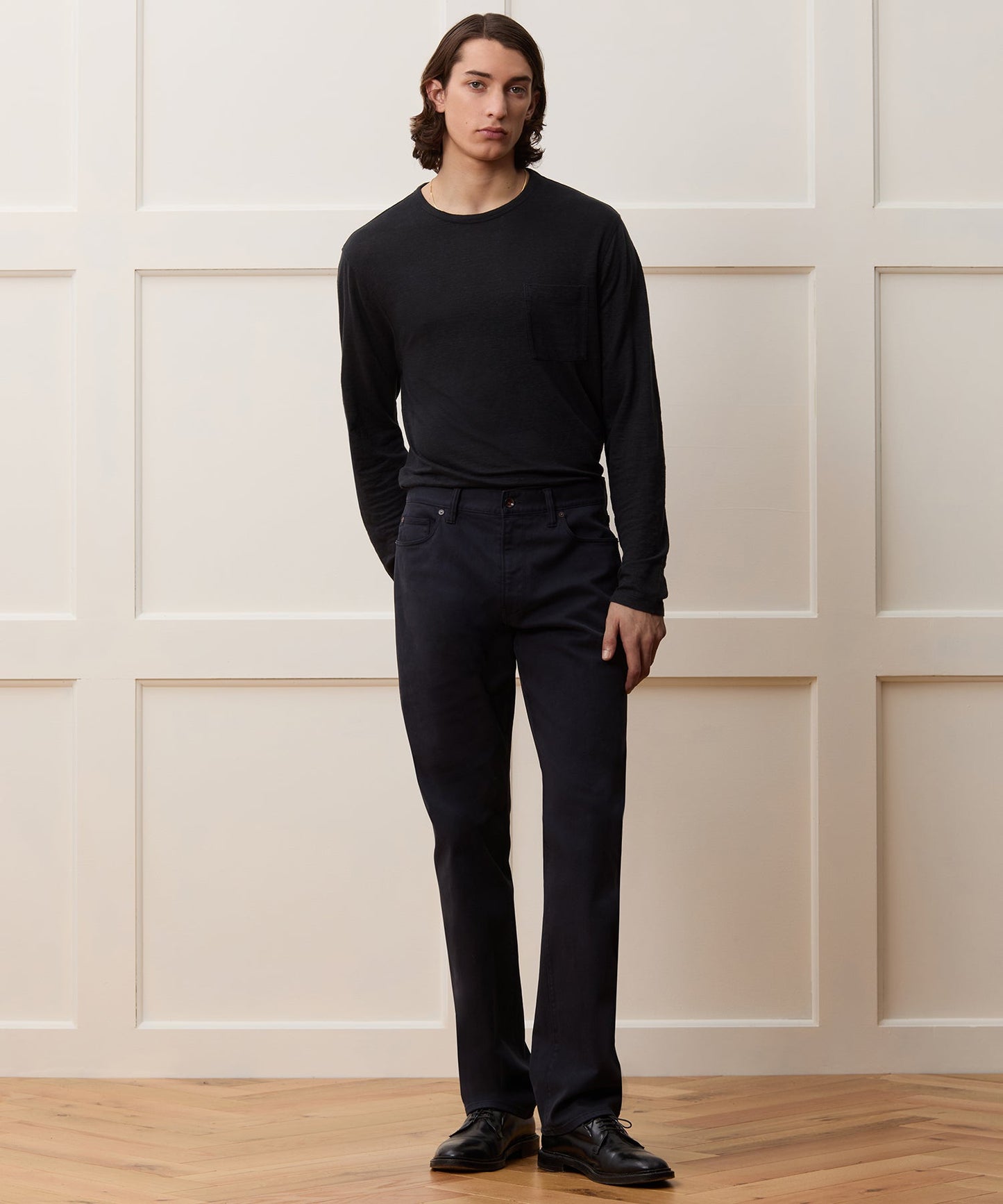 Todd Snyder Linen Jersey Pocket Tee in Blacktop Blacktop