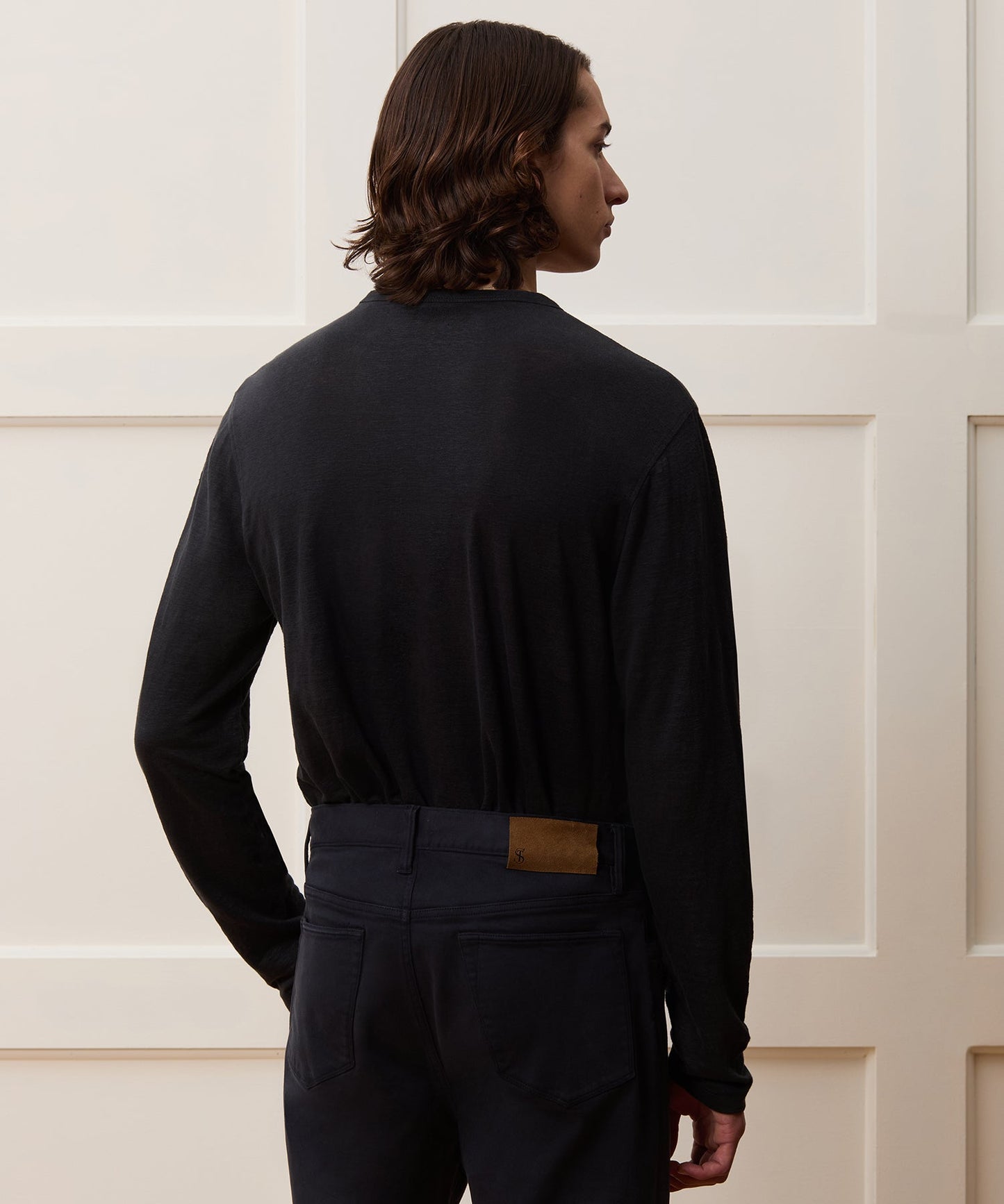 Todd Snyder Linen Jersey Pocket Tee in Blacktop Blacktop