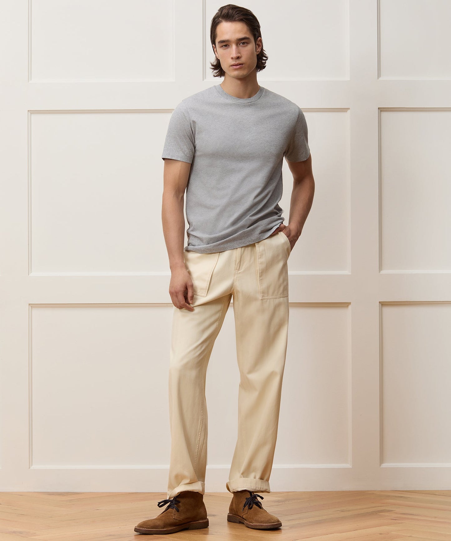 Todd Snyder Premium Jersey Tee in Grey Heather Grey Heather