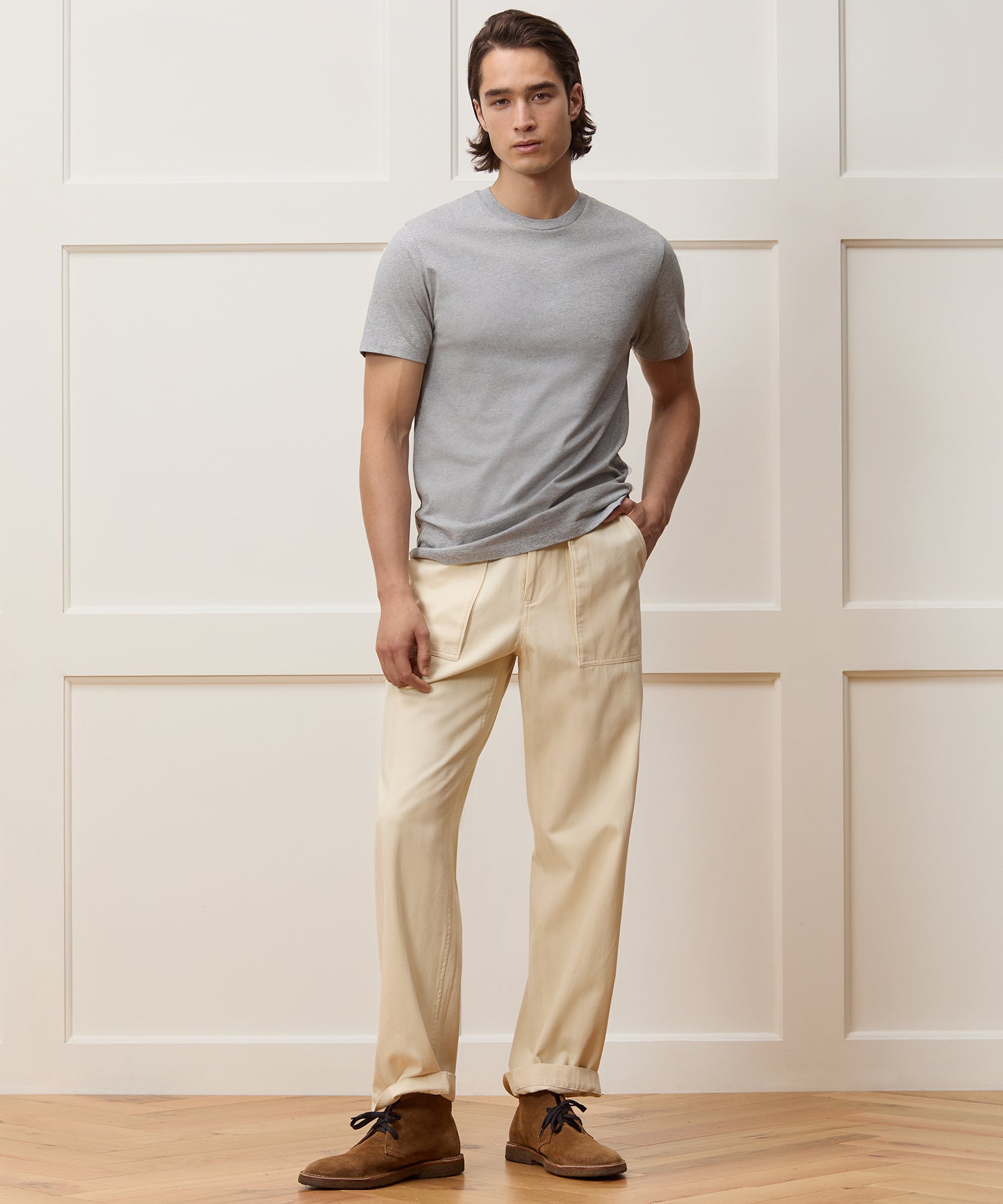 Todd Snyder Premium Jersey Tee in Grey Heather Grey Heather