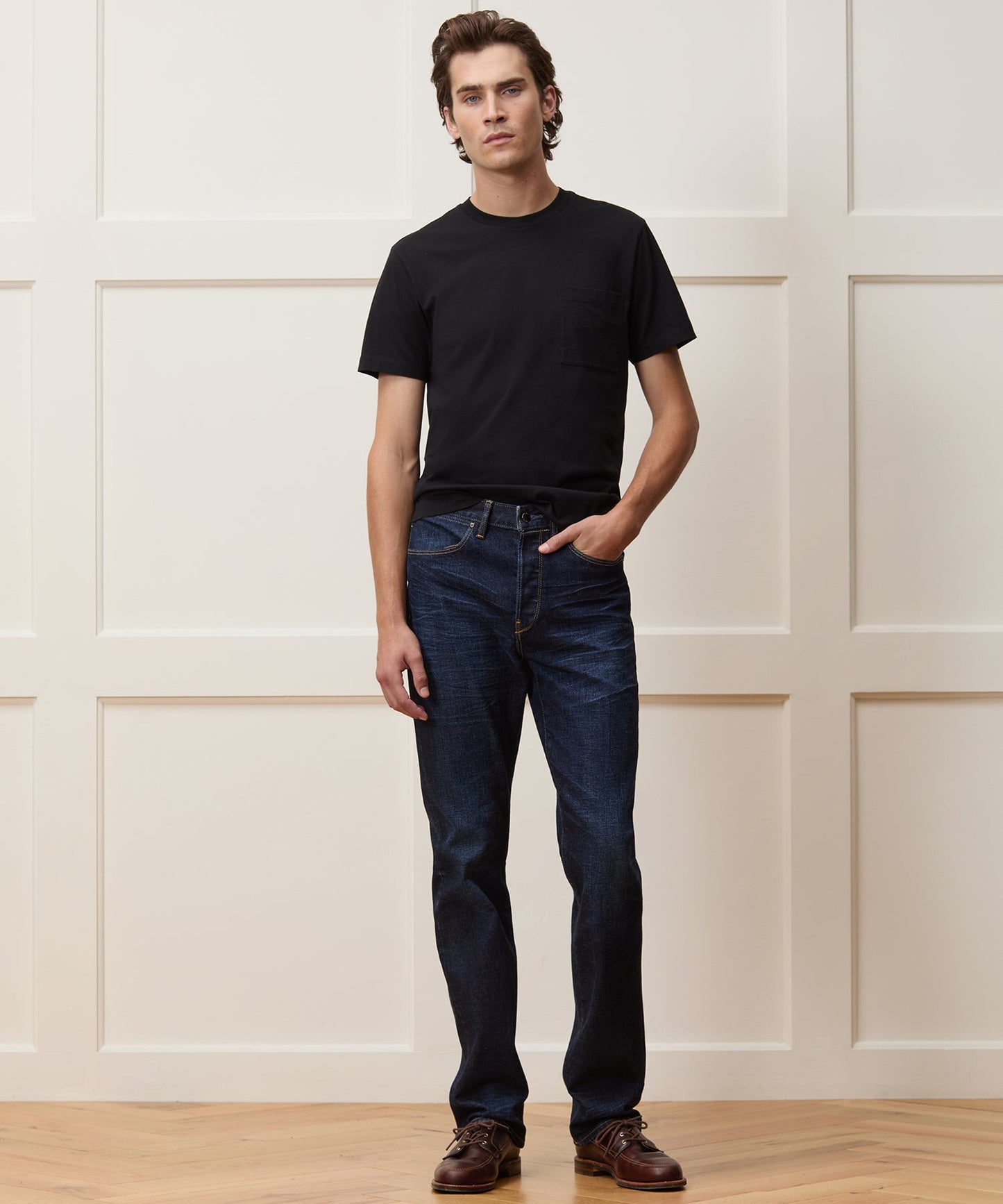 Todd Snyder Premium Jersey Pocket Tee in Black Black