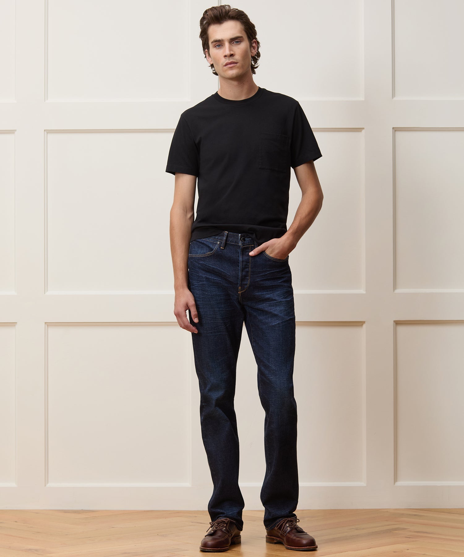 Todd Snyder Premium Jersey Pocket Tee in Black Black
