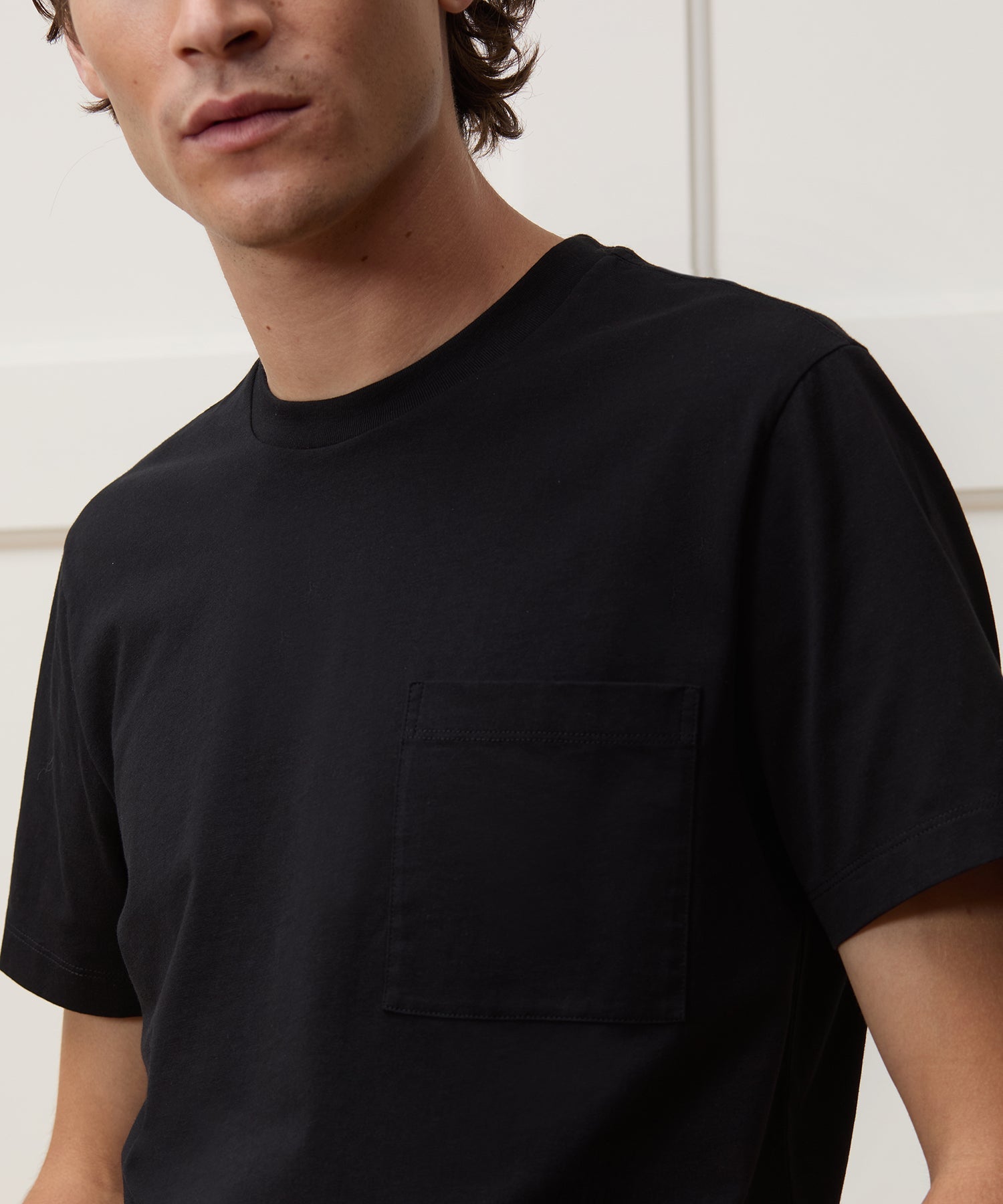Todd Snyder Premium Jersey Pocket Tee in Black Black