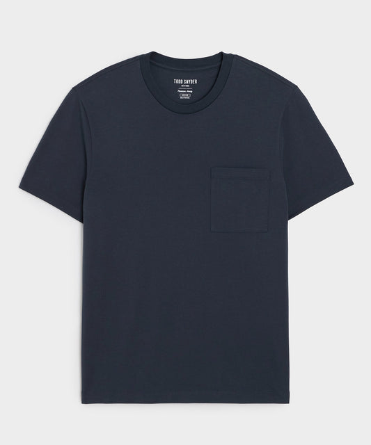 Todd Snyder Premium Jersey Pocket Tee in Navy Navy