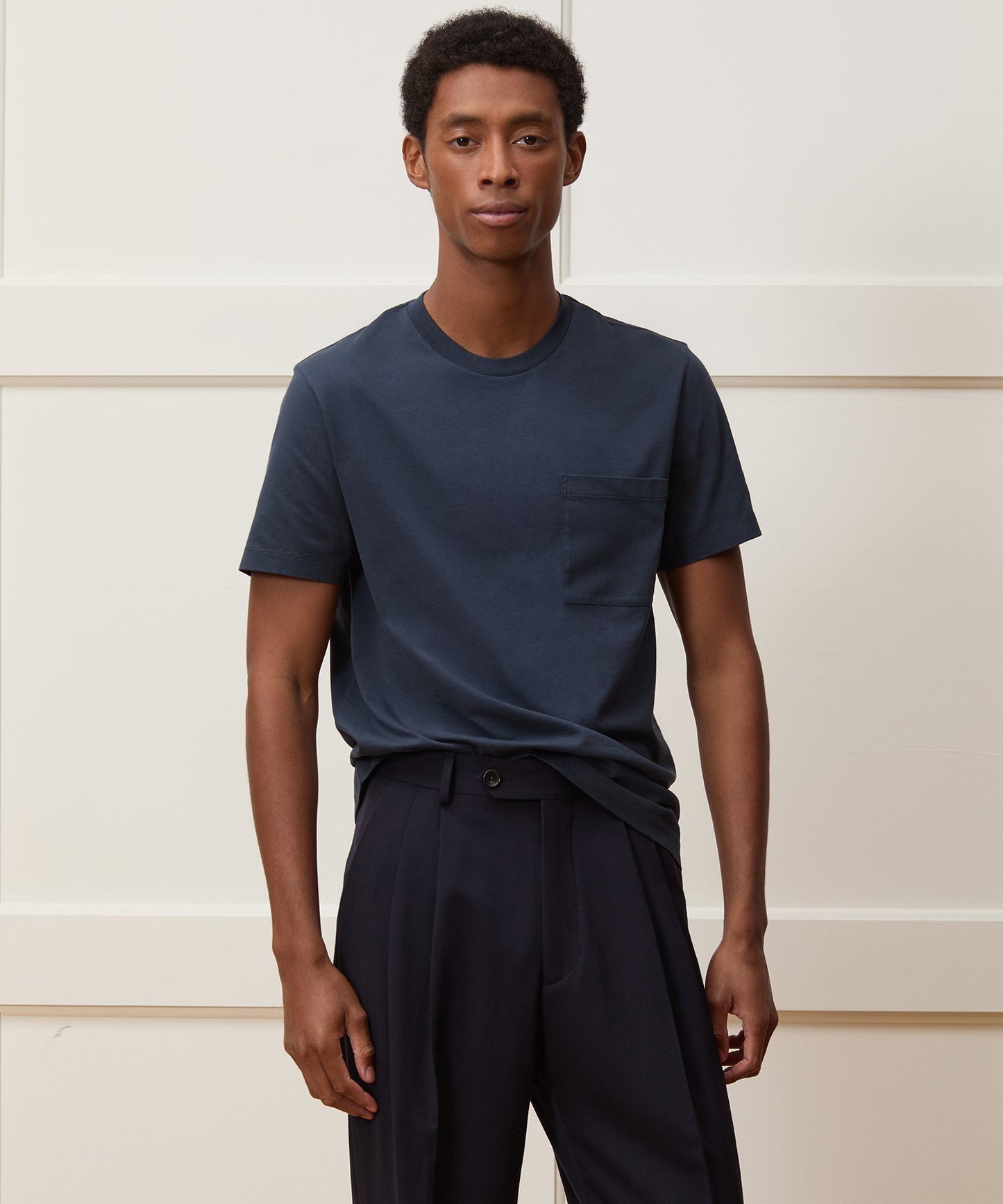 Todd Snyder Premium Jersey Pocket Tee in Navy Navy