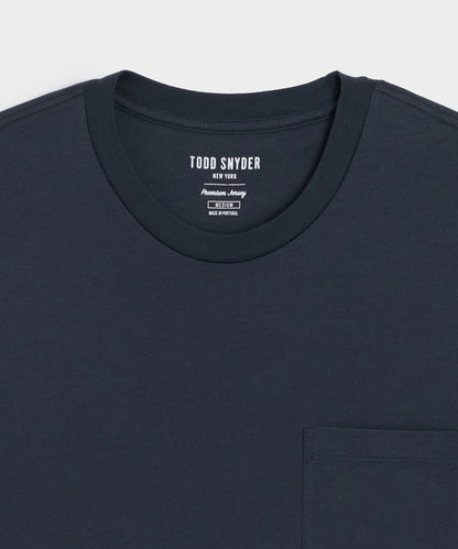 Todd Snyder Premium Jersey Pocket Tee in Navy Navy