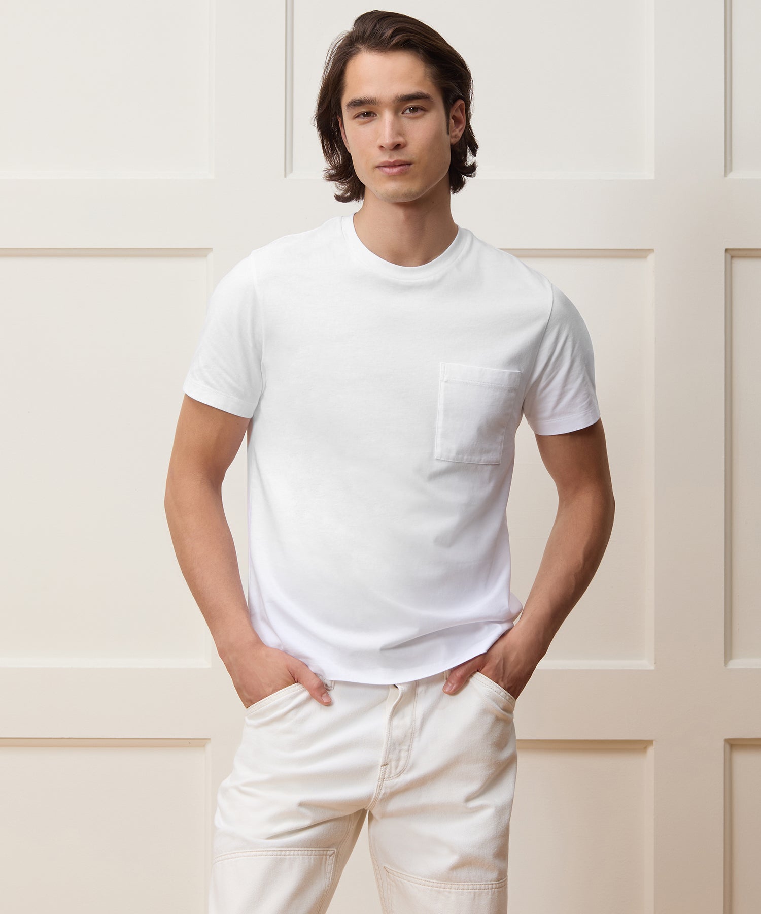 Todd Snyder Premium Jersey Pocket Tee in White White