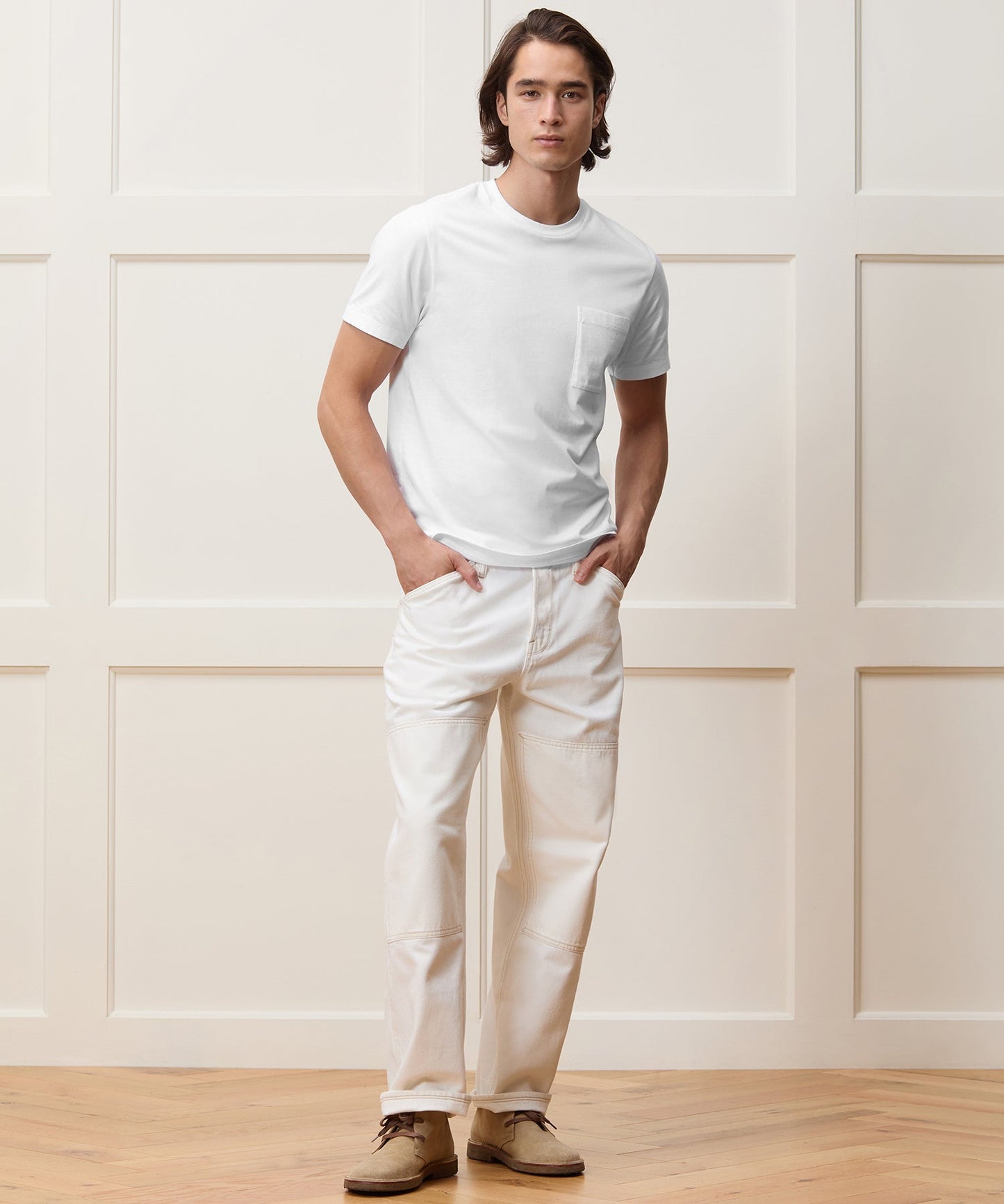 Todd Snyder Premium Jersey Pocket Tee in White White