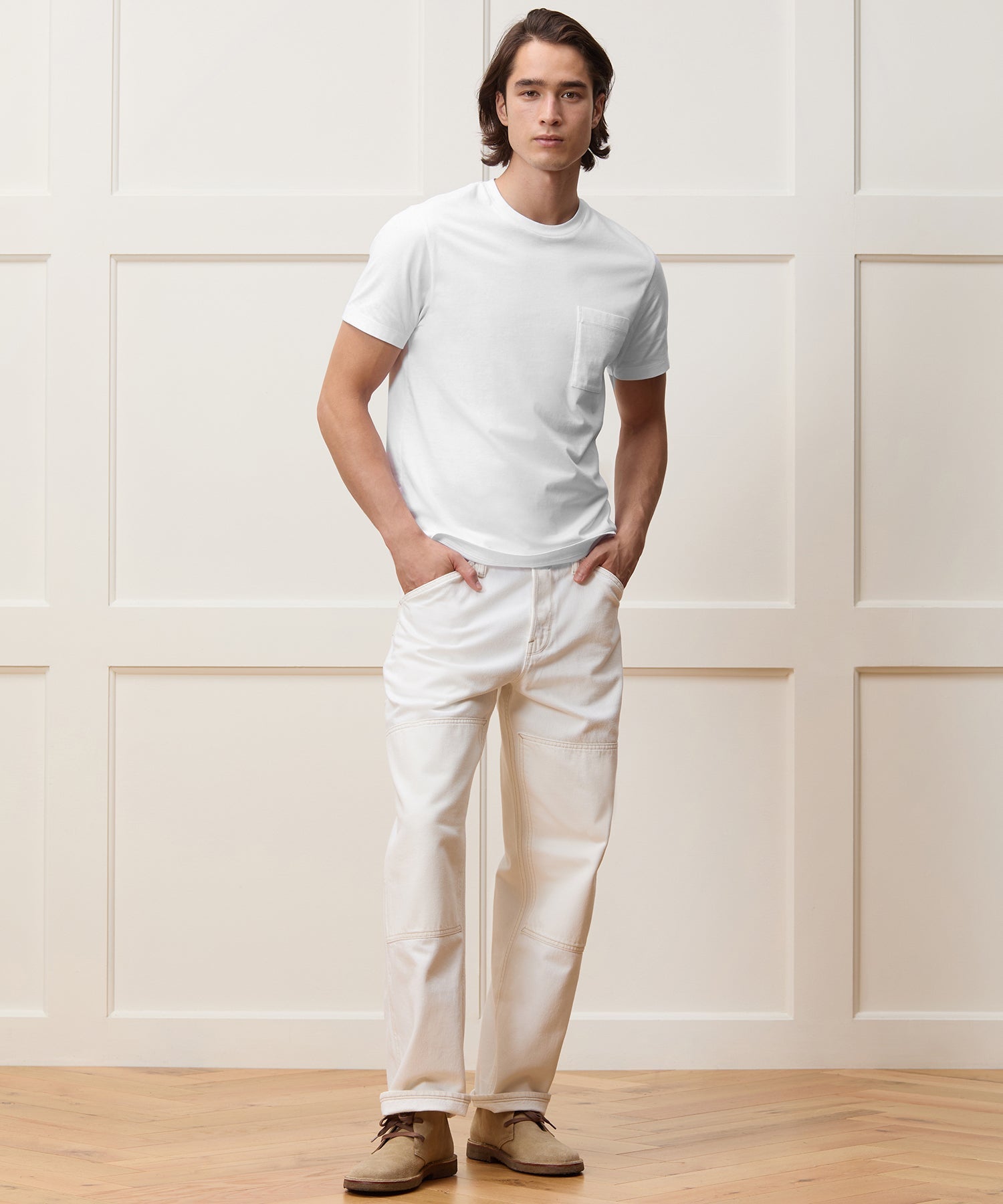 Todd Snyder Premium Jersey Pocket Tee in White White