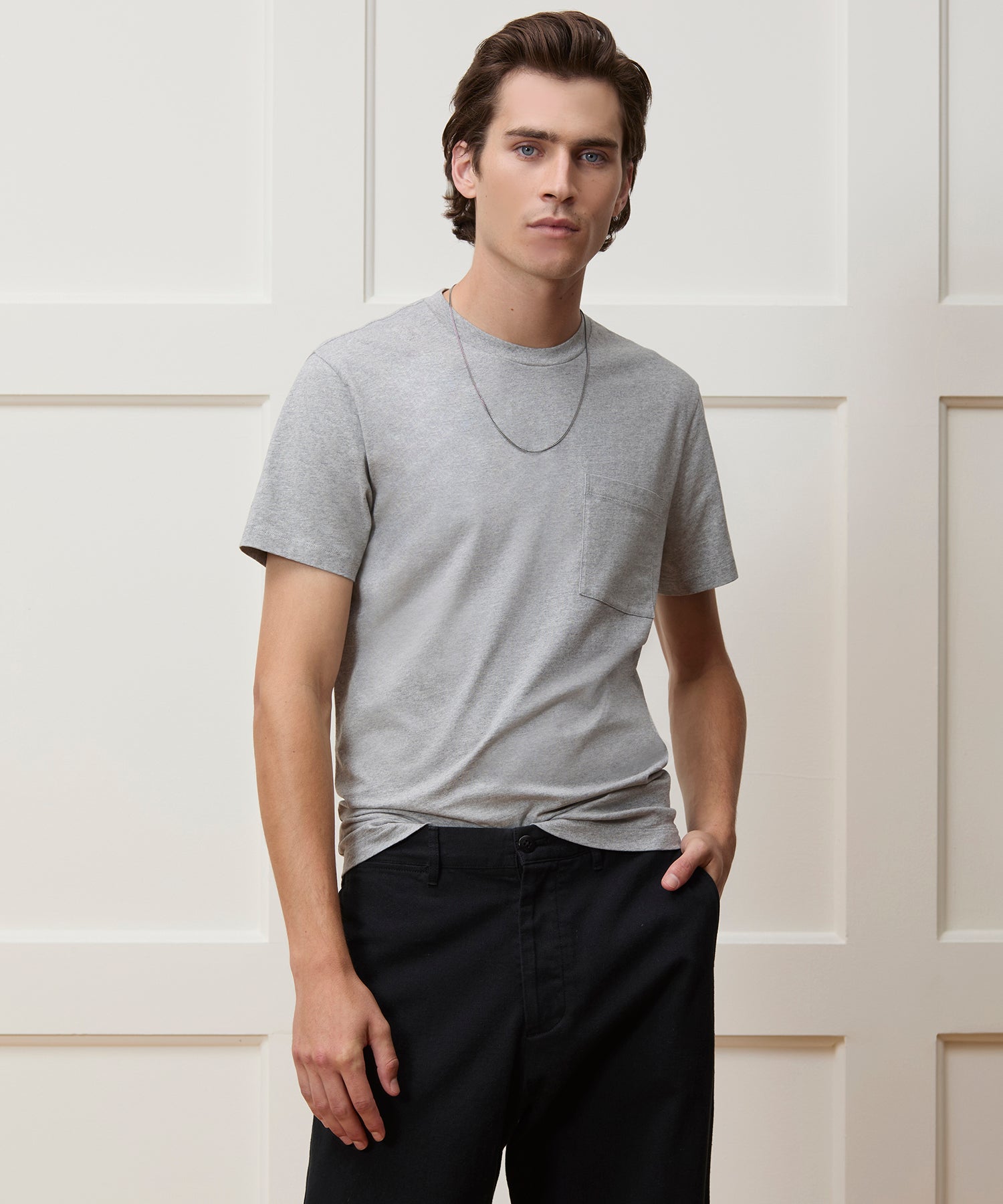 Todd Snyder Premium Jersey Pocket Tee in Grey Heather Grey Heather