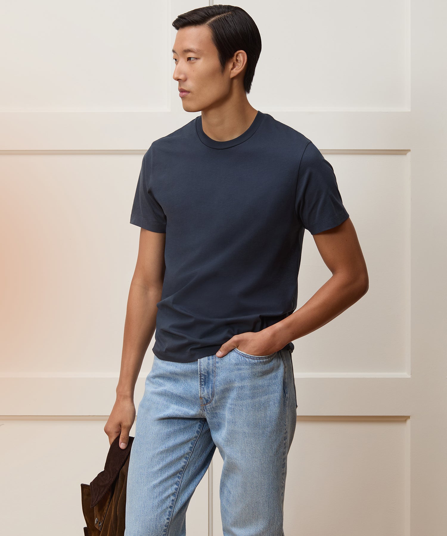 Todd Snyder Premium Jersey Tee in Navy Navy