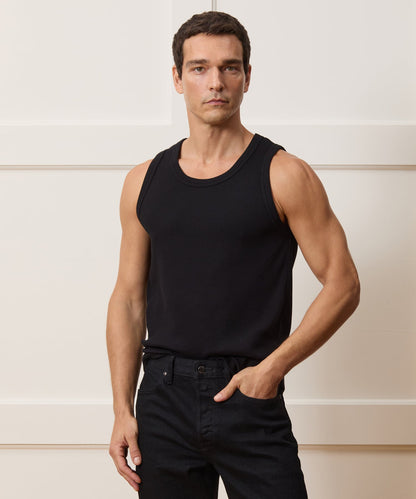 Todd Snyder Cotton Ribbed Tank in Black Black