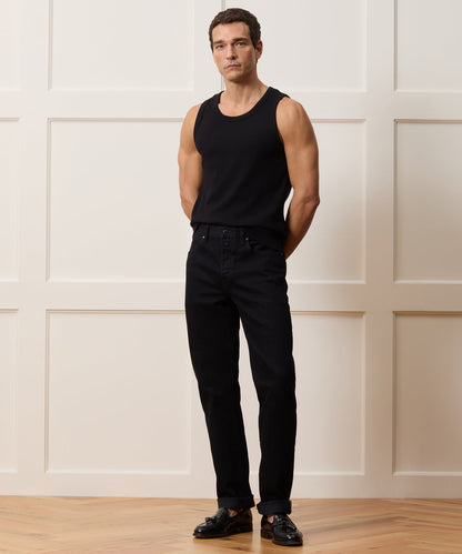 Todd Snyder Cotton Ribbed Tank in Black Black