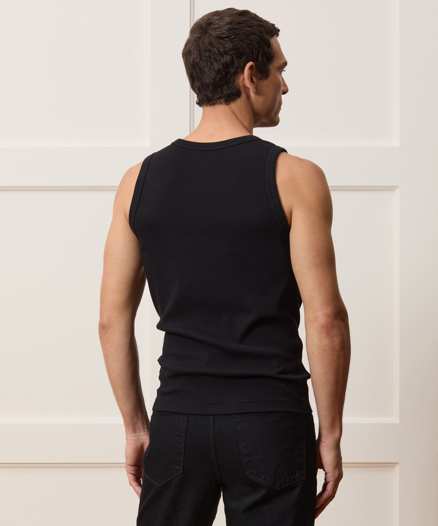 Todd Snyder Cotton Ribbed Tank in Black Black