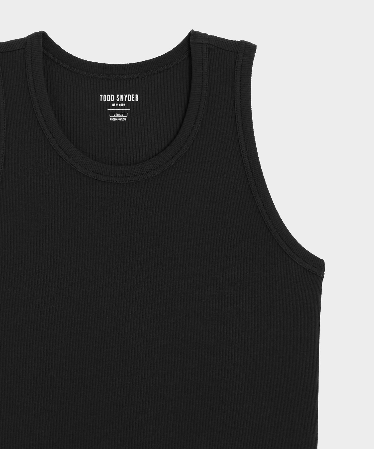 Todd Snyder Cotton Ribbed Tank in Black Black