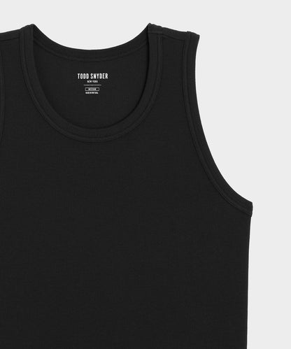 Todd Snyder Cotton Ribbed Tank in Black Black