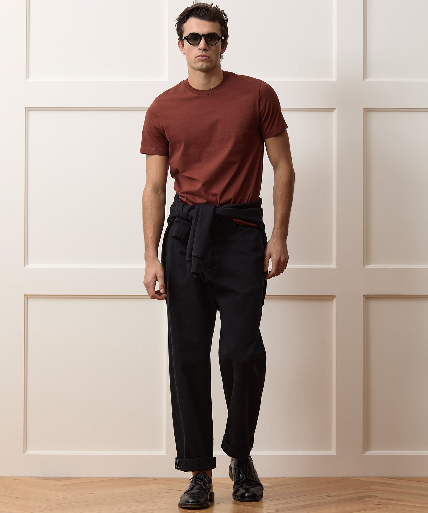 Todd Snyder Premium Jersey Tee in Chocolate Cherry Chocolate Cherry