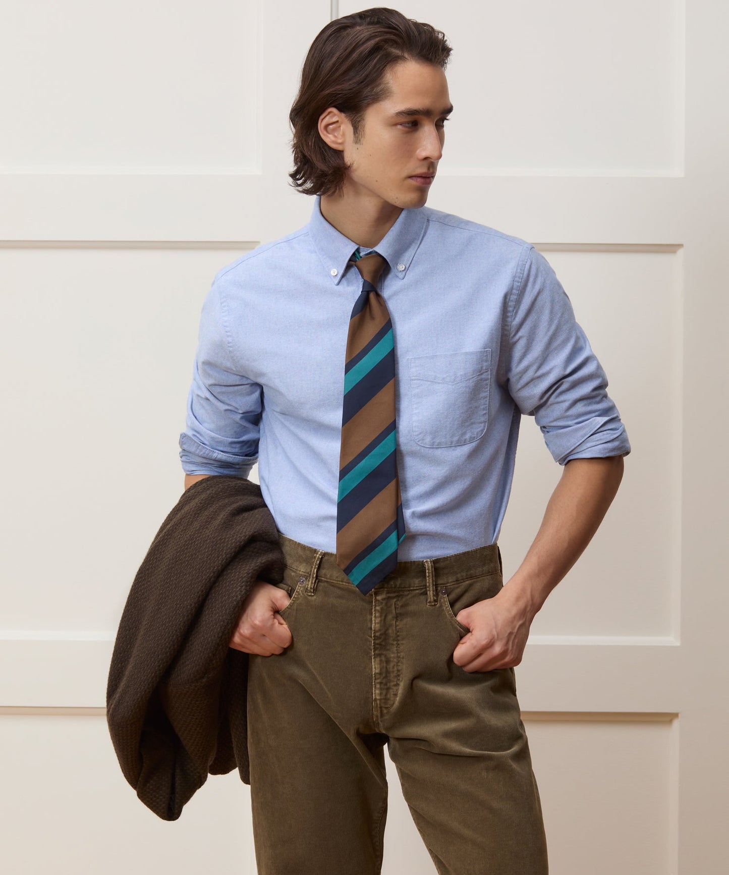 Todd Snyder Classic Fit Japanese Selvedge Oxford Button-Down Collar Shirt in Blue Blue