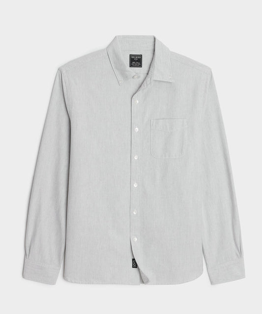 Todd Snyder Classic Fit Japanese Selvedge Oxford Button-Down Collar Shirt in Grey Grey