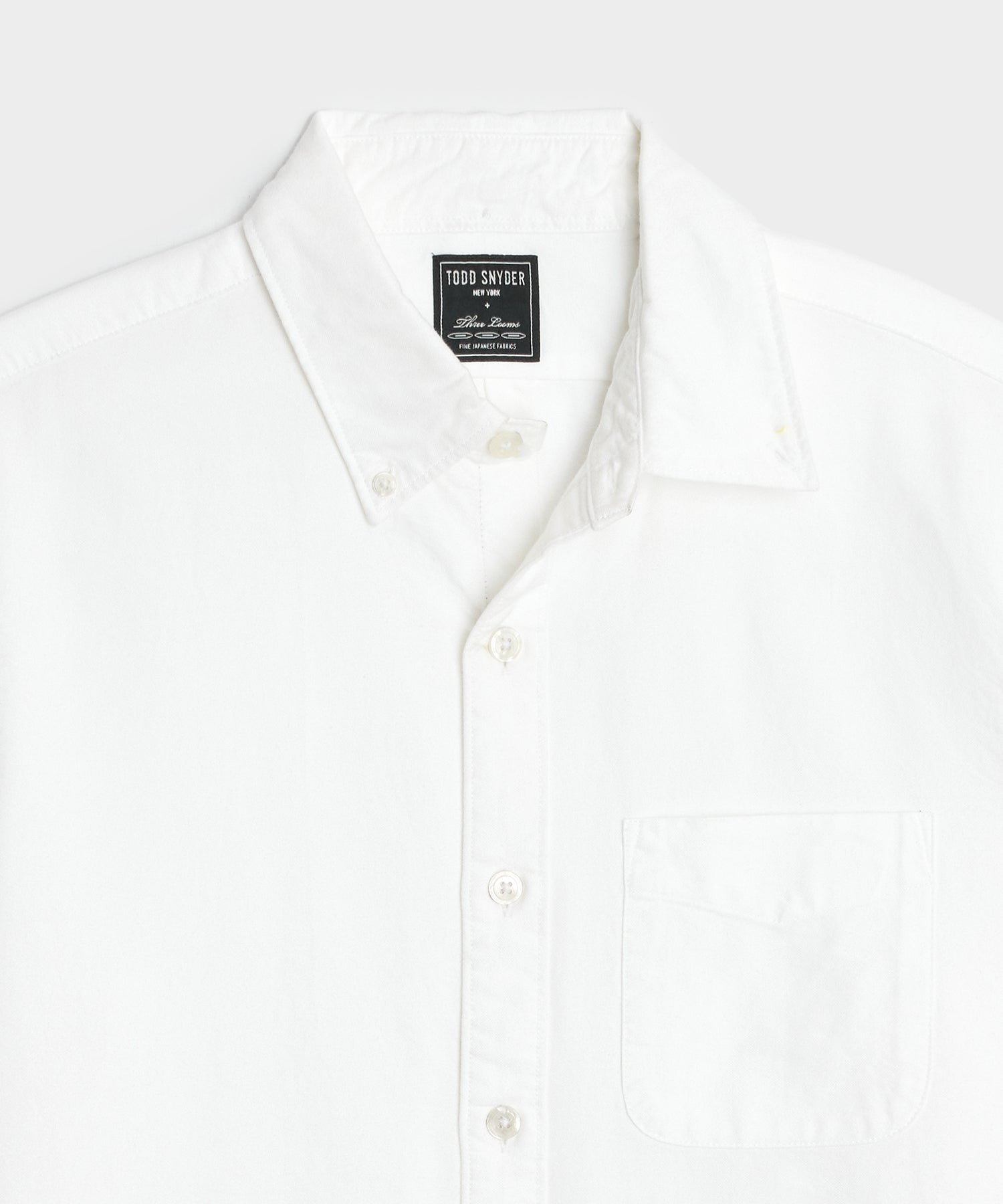 Todd Snyder Classic Fit Japanese Selvedge Oxford Button-Down Collar Shirt in White White